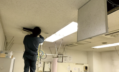 ①現場調査・空調設計